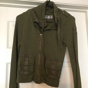 Green army zip up